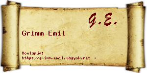 Grimm Emil névjegykártya
